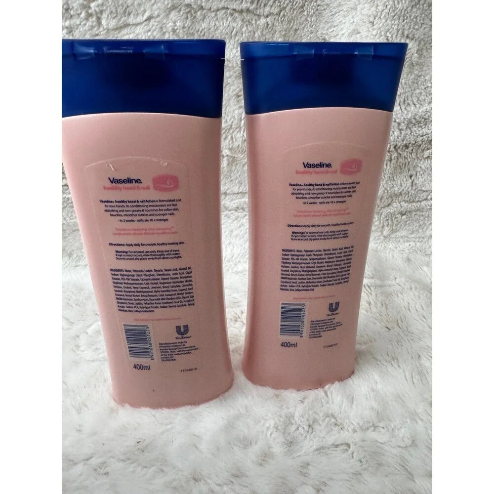 2 x 400ml Vaseline Healthy Hand and Nail Conditioning Hand Lotion New Lot of 2